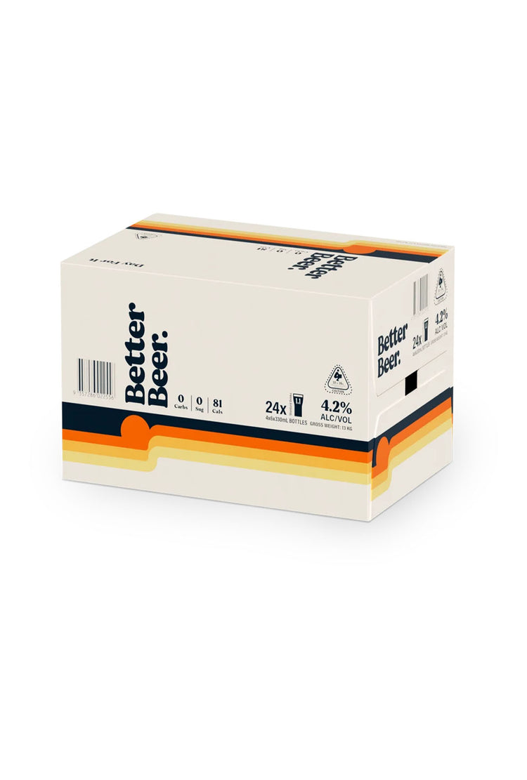 Better Beer Zero Carb 4.2% Lager 24 Pack Bottles 330mL