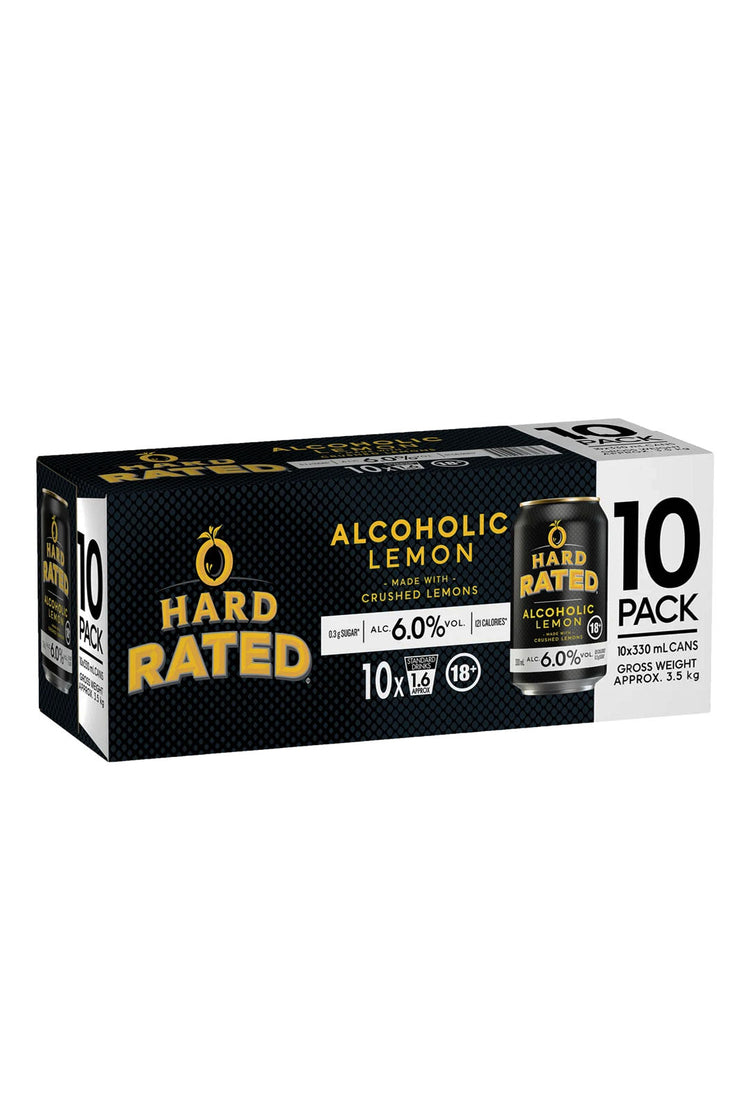 Hard Rated Lemon 6% 330mL Cans 10 Pack