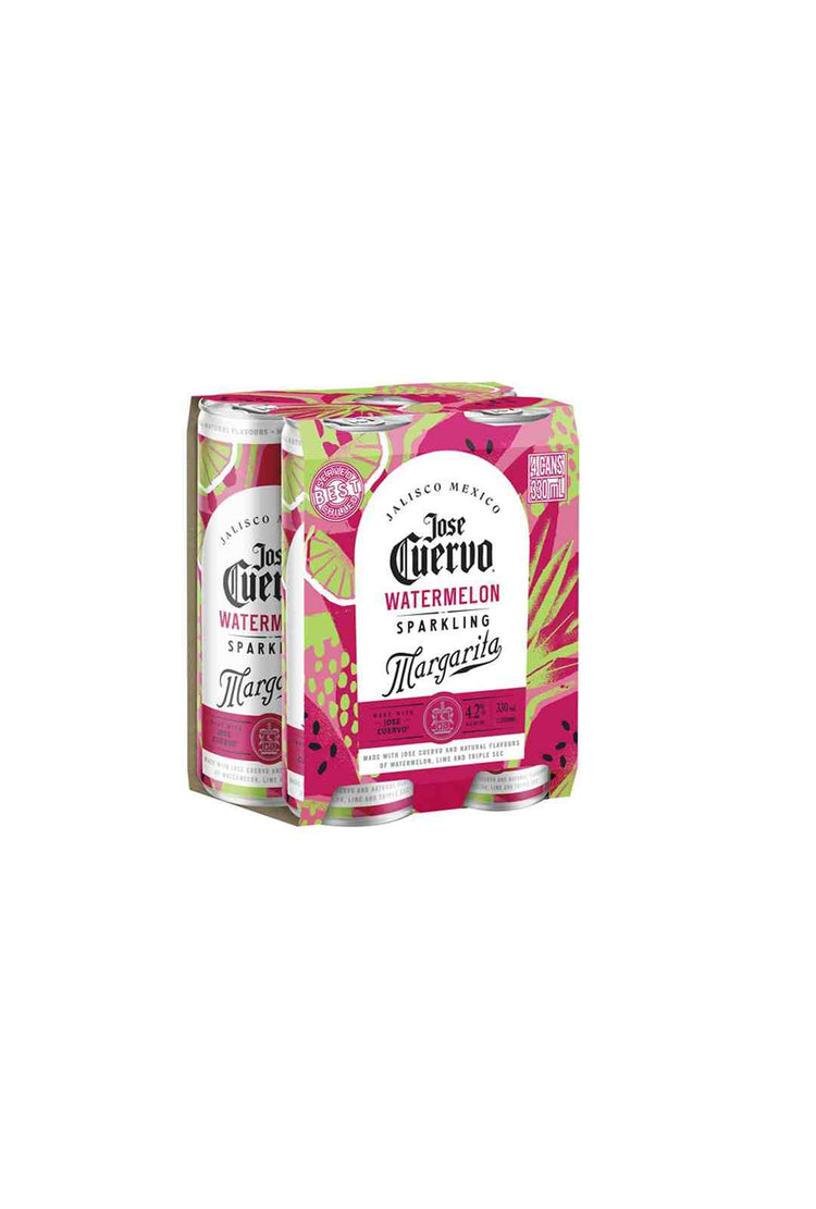 Jose Cuervo Sparkling Watermelon Margarita Cans 4.2% 4 Pack 330ml