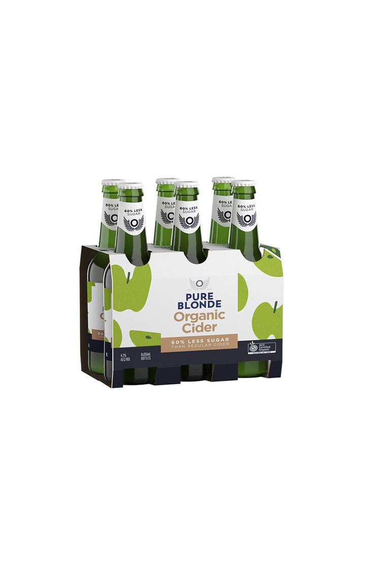 Pure Blond Organic Cider Bottles 4.2% 6pack 355ml