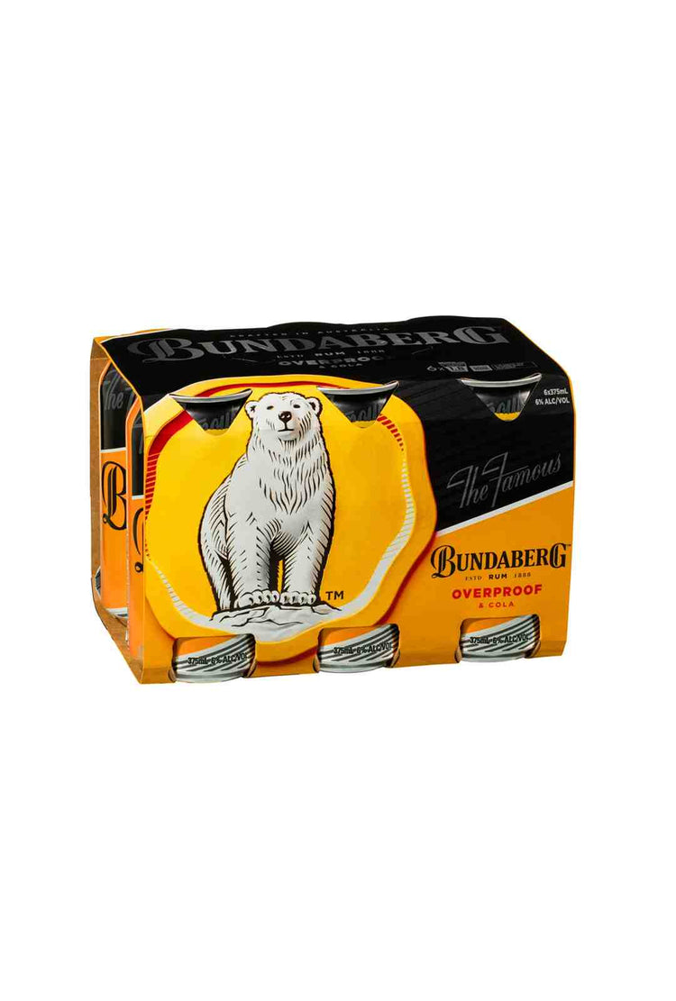 Bundaberg Rum Overproof & Cola 6% Can 6 Pack 375ml