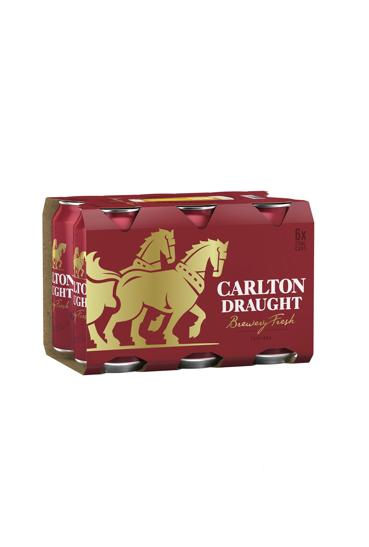 Carlton Draught Cans 4.6% 6pack 375ml