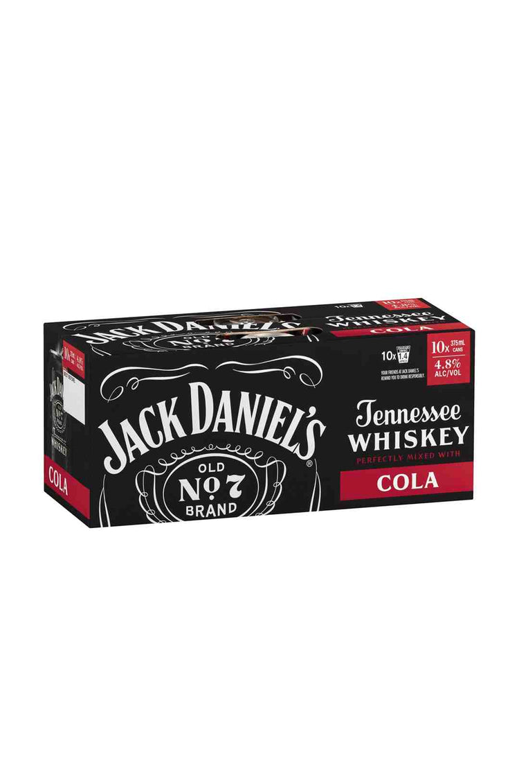 Jack Daniel & Cola Cans 4.8% 10 Pack 375ml